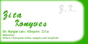 zita konyves business card