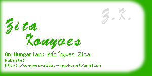 zita konyves business card